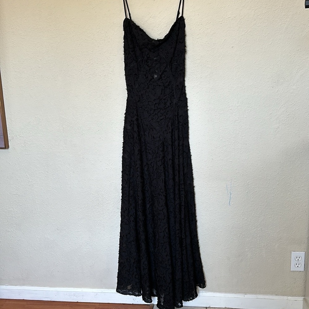 House of CB ‘Seren’ Black Floral Lace Back Maxi Dress NWOT size M‎ regular A-C - Picture 7 of 12